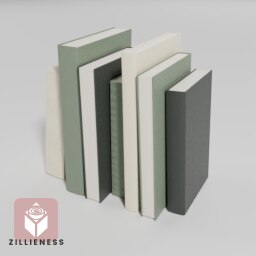 stack of books - sage cream black 4